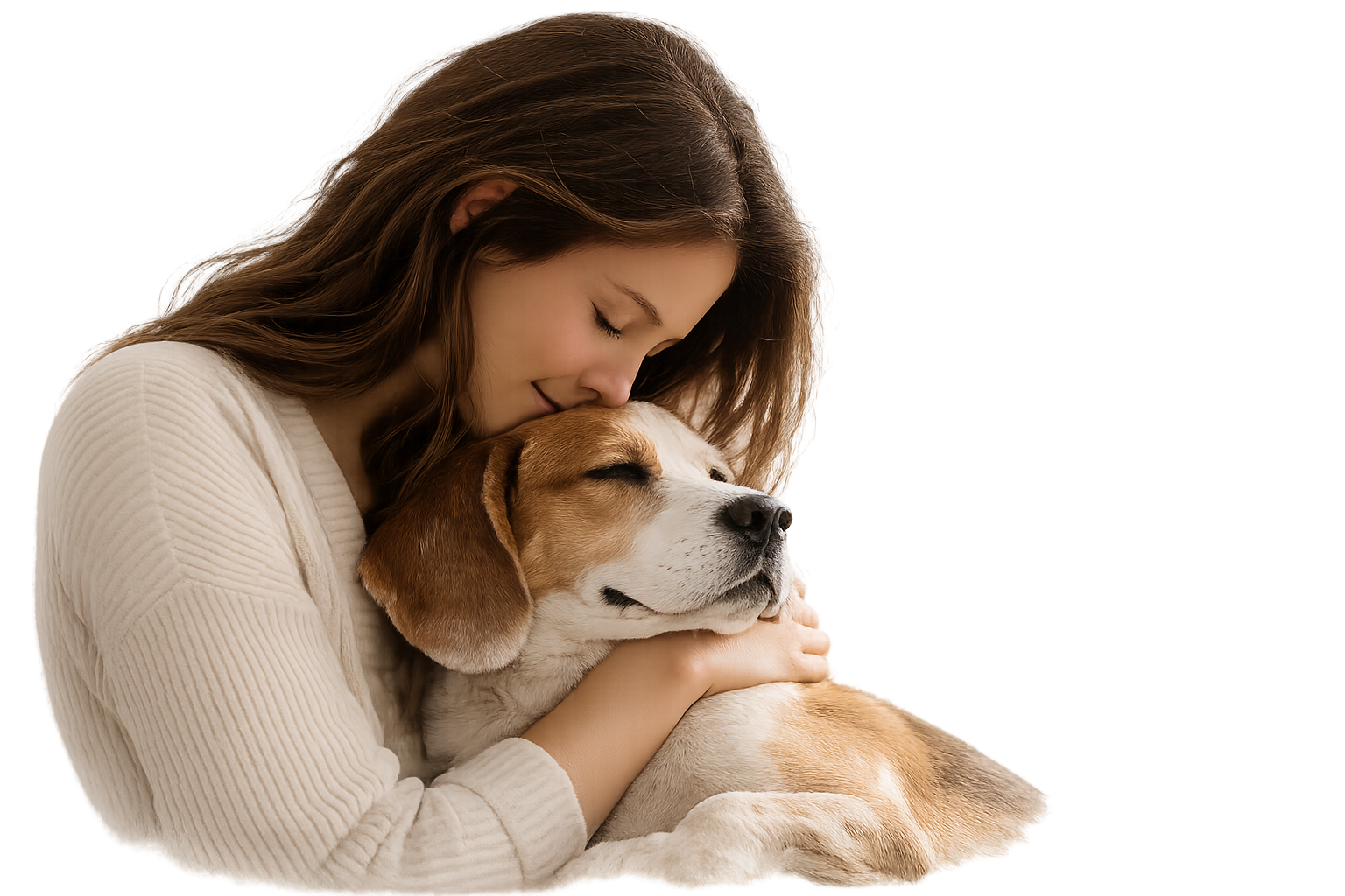 Beagle mit Dr. Hugo Naturshampoo in einem Lavendelfeld